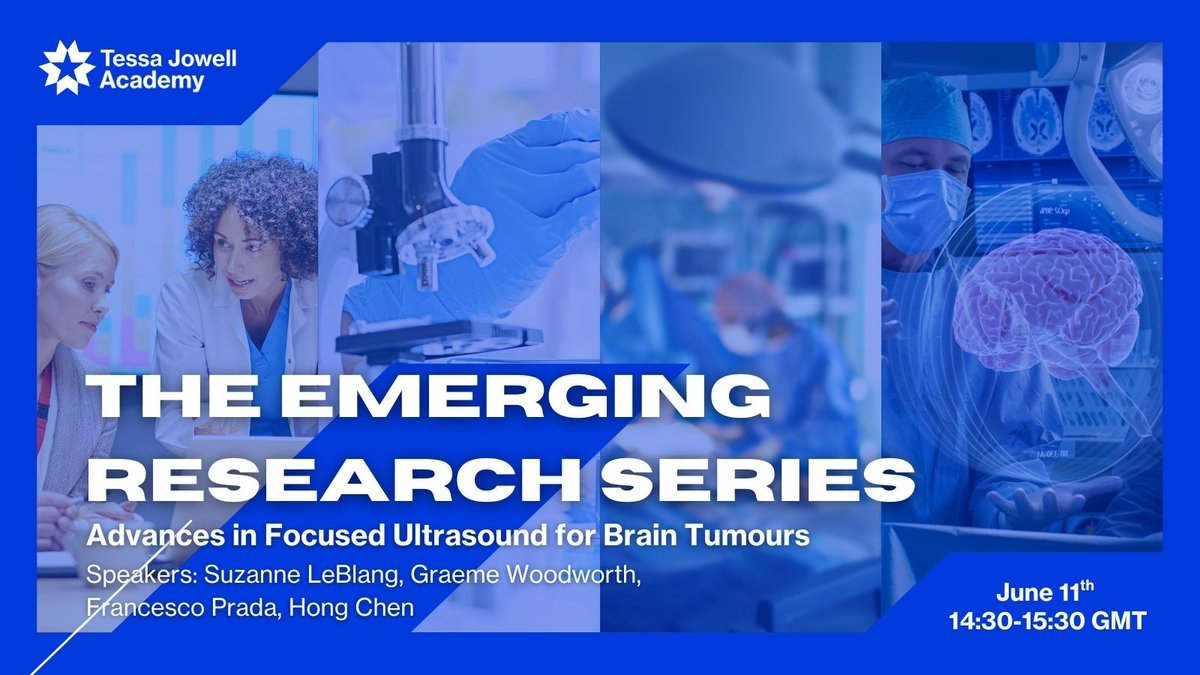 Tessa Jowell Brain Cancer Mission (@tjbcmission) on Twitter photo UPCOMING: An exclusive webinar on Advances in Focused Ultrasound for Brain Tumours!
Hear about the latest in focused ultrasound research for brain tumours, including progress in the UK, from an expert panel.
Register with a FREE Academy membership here:
tessajowellbraincancermission.org/academy/events… UPCOMING: An exclusive webinar on Advances in Focused Ultrasound for Brain Tumours!
Hear about the latest in focused ultrasound research for brain tumours, including progress in the UK, from an expert panel.
Register with a FREE Academy membership here:
tessajowellbraincancermission.org/academy/events…