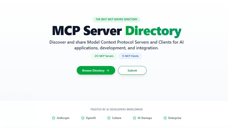 mcpserverdir's tweet image. 🚀 Discover the ultimate hub for Model Context Protocol innovation!
🌐 Explore 272+ MCP Servers & 13 Clients
🤖 Perfect for AI apps, dev, and integrations
✅ Trusted by OpenAI, Anthropic, Cohere & more!
🔍 Browse or submit today → mcp-server-directory.com
#AI #MCP