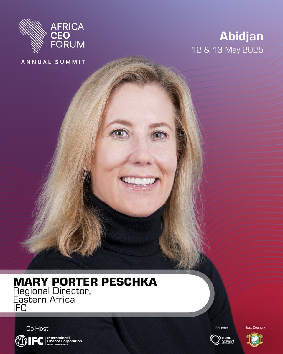 Mary Porter Peschka (@mppeschka) on Twitter photo The private sector is one of Africa’s superpowers—and we’re gathering at <a href="/africaceoforum/">Africa CEO Forum</a> to tap into it. We’ll be discussing investing in value chains, technology, and local champions.
đź“…May 12-13
đź”—wrld.bg/Ja0050VIKXq
#ACF2025 The private sector is one of Africa’s superpowers—and we’re gathering at <a href="/africaceoforum/">Africa CEO Forum</a> to tap into it. We’ll be discussing investing in value chains, technology, and local champions.
đź“…May 12-13
đź”—wrld.bg/Ja0050VIKXq
#ACF2025