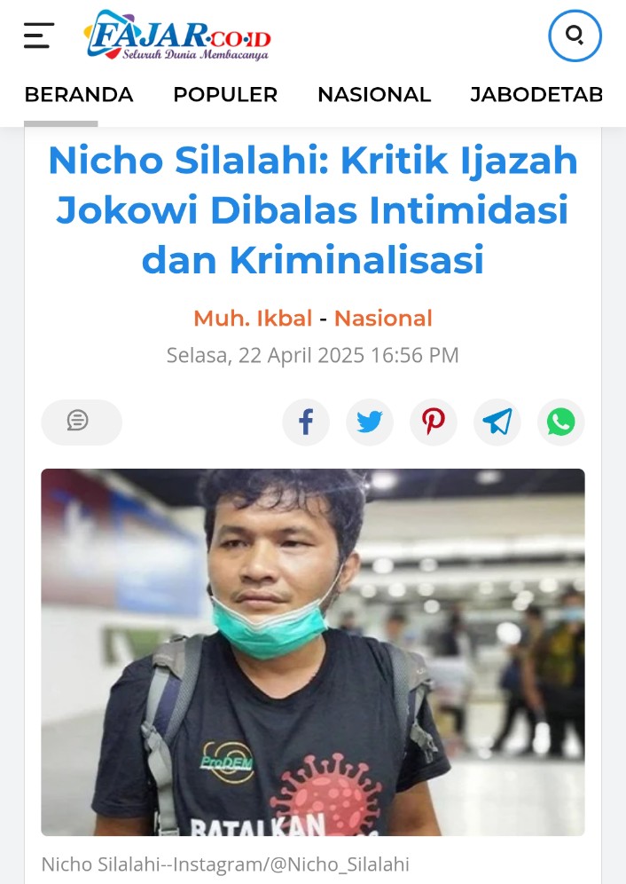 MINIET (@minietweets_) on Twitter photo BACOT NICHO SILALAHI
"Jika <a href="/jokowi/">Joko Widodo</a> seorang Negarawan maka dia seharusnya cukup menunjukkan saja ijazahnya dan mengatakan silahkan kalian uji..dstrsnya.."
Emang setelah kalian lihat, kalian raba kalian terawang kalian akan percaya ?? Yang ada malah bikin hoax baru
Luna maya BACOT NICHO SILALAHI
"Jika <a href="/jokowi/">Joko Widodo</a> seorang Negarawan maka dia seharusnya cukup menunjukkan saja ijazahnya dan mengatakan silahkan kalian uji..dstrsnya.."
Emang setelah kalian lihat, kalian raba kalian terawang kalian akan percaya ?? Yang ada malah bikin hoax baru
Luna maya