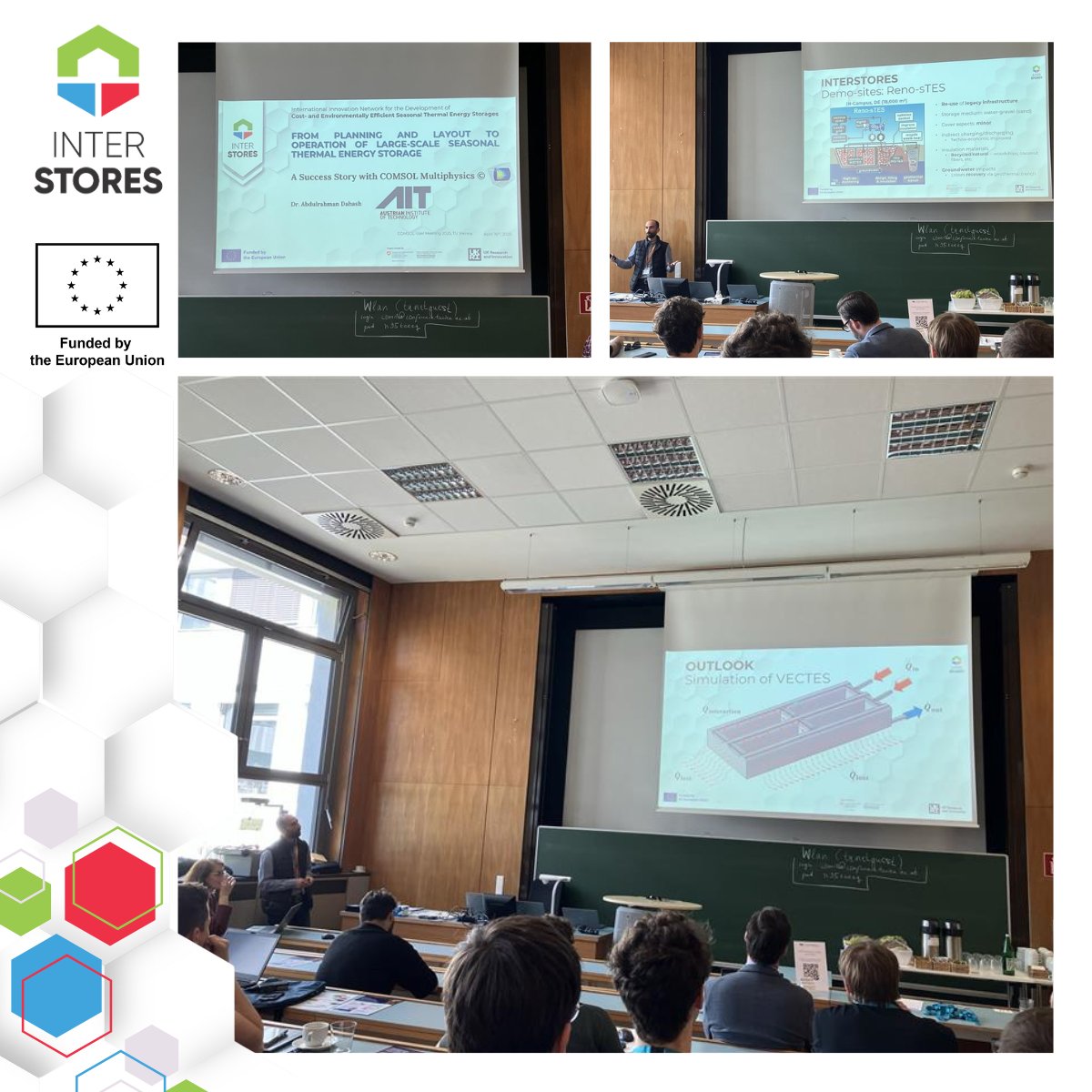 Exciting moments at #COMSOL User Meeting 2025! 🌍 Dr. Abdulrahman Dahash (AIT) presented how #INTERSTORES drives innovation in seasonal thermal energy storage across Europe. 💡 Reno-sTES 🇩🇪 &amp; VECTES-Varanto 🇫🇮 in the spotlight!
🔗 interstores.eu