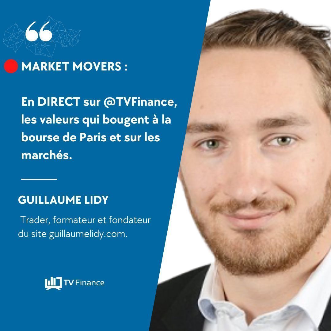 TV_Finance's tweet photo. 🔴#MARKETMOVERS :  Les valeurs qui bougent à la #bourse de Paris et sur les #marchés.
Avec Guillaume Lidy @GuillaumeLidy, trader, formateur et fondateur du site https://t.co/7gAkEqEypg. 
EN #DIRECT à 9h05, sur @TV_Finance➡️ https://t.co/XACF6UkJVc 
#CAC40 #NASDAQ #forex #Bitcoin https://t.co/N9A1Ddww99