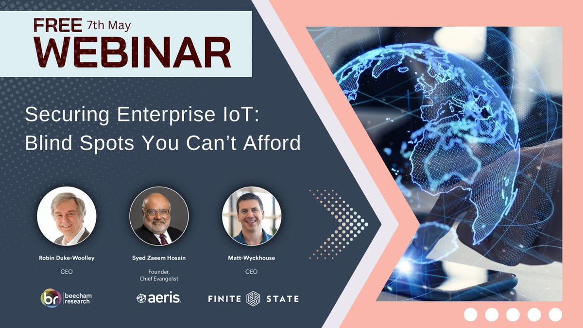 IoTNow_'s tweet image. @BeechamResearch WEBINAR: Securing Enterprise IoT - Blind Spots You Can&apos;t Afford. 

Date and Time: 7 May 2025 | 10am EDT | 3pm BST | 4pm CEST

Register Now! buff.ly/e6iOaG0 

#IoTSecurity #EnterpriseCyberRisk #SecureYourTech
