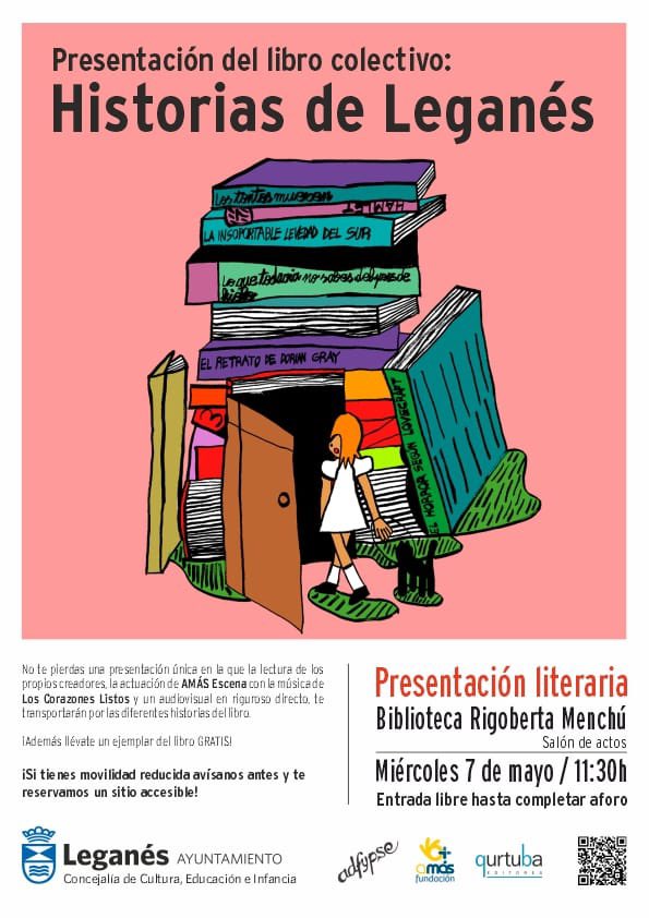 AV Zarzaquemada (@av_zarzaquemada) on Twitter photo 📣Fundación AMÁS <a href="/GrupoAMAS/">Fundación AMÁS</a> nos invita a la presentación del libro colectivo
"Historias de Leganés"
✔Actuación de AMÁS Escena con la música de Los Corazones Listos
🎵🎶🎵
📍Biblioteca Rigoberta Menchú
🗓Miércoles 7 mayo
⏱11:30h.
Se regalará un libro a los asistentes‼️📚😍 📣Fundación AMÁS <a href="/GrupoAMAS/">Fundación AMÁS</a> nos invita a la presentación del libro colectivo
"Historias de Leganés"
✔Actuación de AMÁS Escena con la música de Los Corazones Listos
🎵🎶🎵
📍Biblioteca Rigoberta Menchú
🗓Miércoles 7 mayo
⏱11:30h.
Se regalará un libro a los asistentes‼️📚😍