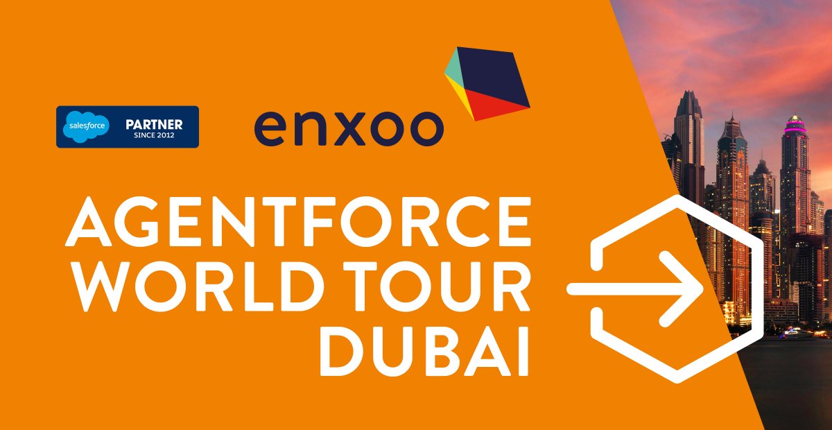 We’re heading to Salesforce Agentforce World Tour Dubai as a Platinum Sponsor! Meet the @Enxoo team and discover how #AI is driving digital transformation.
👉 Register now: tiny.pl/byj8rmp6

#Agentforce #AI #DigitalTransformation #Salesforce