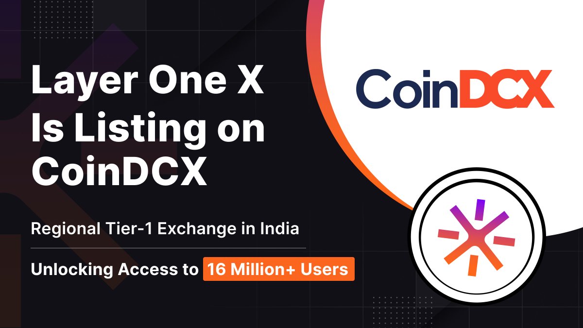 LayerOneX (@layeronex) on Twitter photo 🇮🇳 Big news for India’s Web3 community
It’s official — Layer One X is listing on <a href="/CoinDCX/">CoinDCX : India Ka Crypto Coach</a>, a Tier-1 exchange with 16M+ users across India.
This strategic listing strengthens our footprint in one of the world’s fastest-growing crypto markets — unlocking seamless access to $L1X. 🇮🇳 Big news for India’s Web3 community
It’s official — Layer One X is listing on <a href="/CoinDCX/">CoinDCX : India Ka Crypto Coach</a>, a Tier-1 exchange with 16M+ users across India.
This strategic listing strengthens our footprint in one of the world’s fastest-growing crypto markets — unlocking seamless access to $L1X.