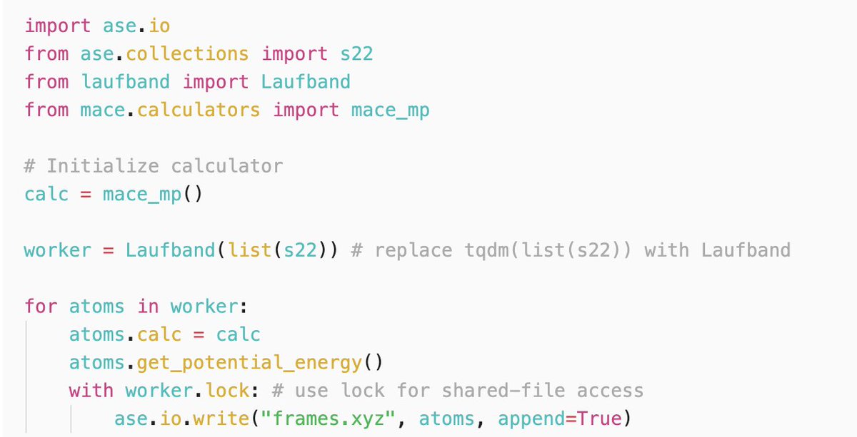 🔥 Embarrassingly parallel, embarrassingly simple!
🚀 Swap out tqdm for Laufband and scale across as many SLURM jobs as you want.
No complicated code changes, just results!
👉 github.com/zincware/laufb…