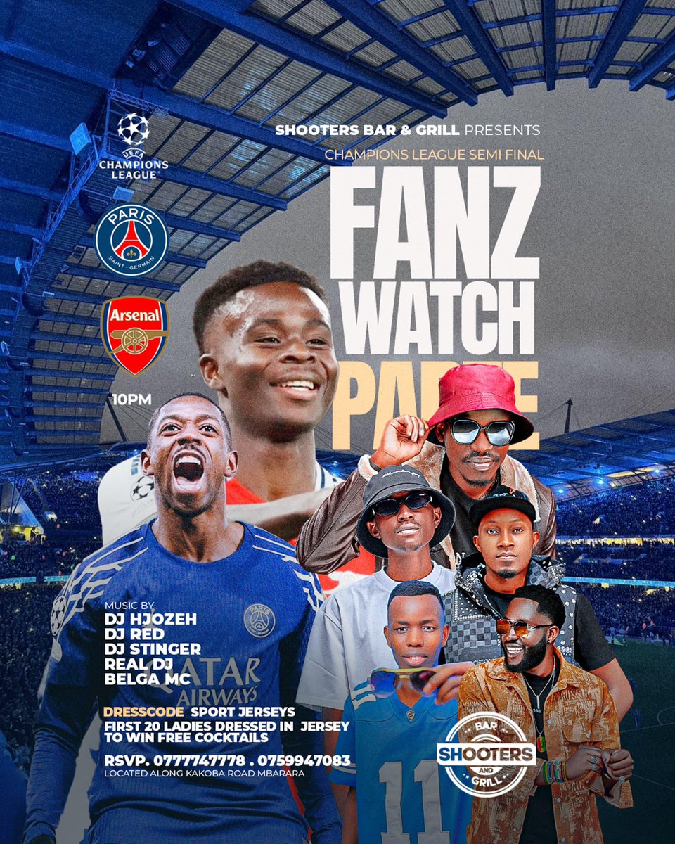 Real Dj.2manydjs (@realdeejay1) on Twitter photo Bringing you The champions league fans party at <a href="/ShootersBar_Mbr/">Shooters Bar And Grill Mbarara</a> this Wednesday 🔥🔥🔥Ft all the way up Djs big party yes 🔥🔥 Bringing you The champions league fans party at <a href="/ShootersBar_Mbr/">Shooters Bar And Grill Mbarara</a> this Wednesday 🔥🔥🔥Ft all the way up Djs big party yes 🔥🔥