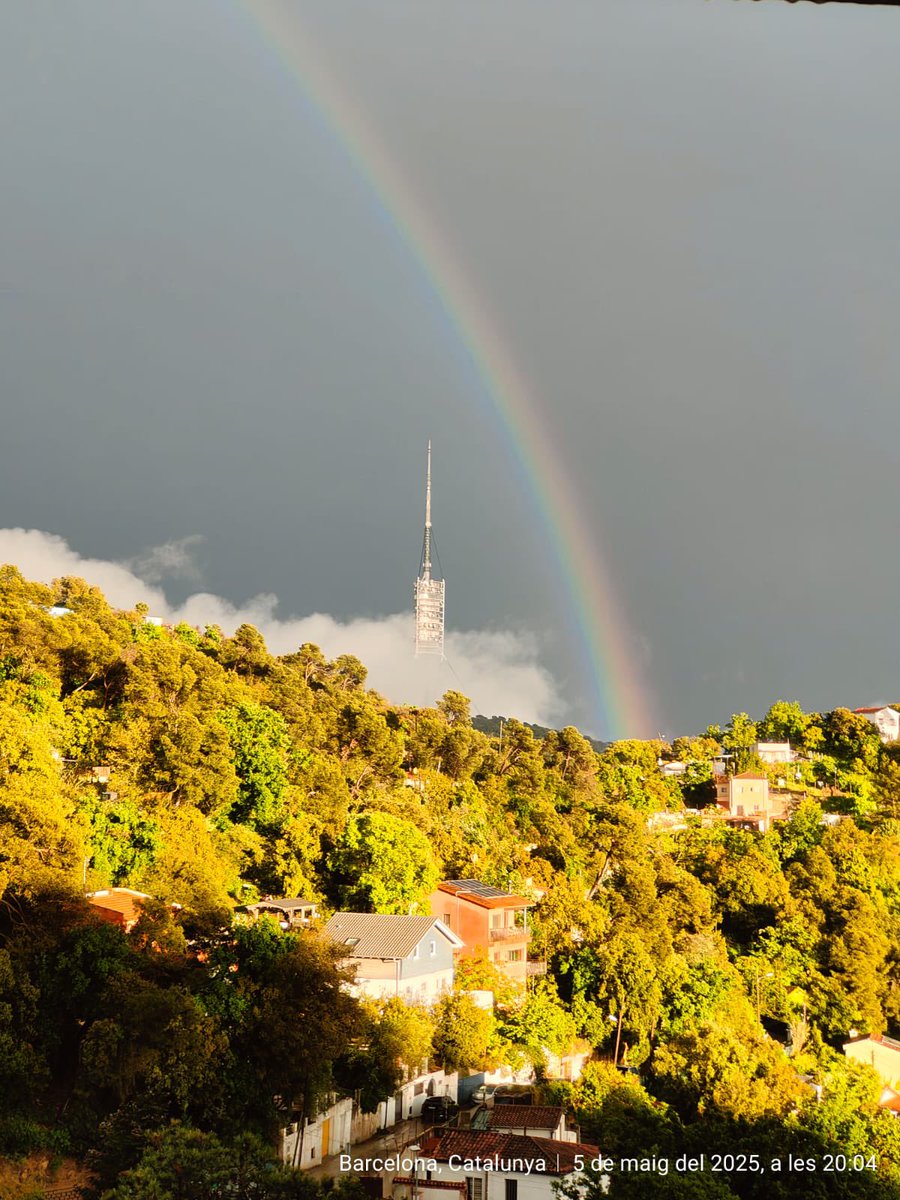 21 mm ahir al Rectoret, pluja que va variar força en poca distància, alguna registres propers de 40-50 mm. Aquesta fantàstica foto de Jesús, veí del barri, al acabar la ploguda.