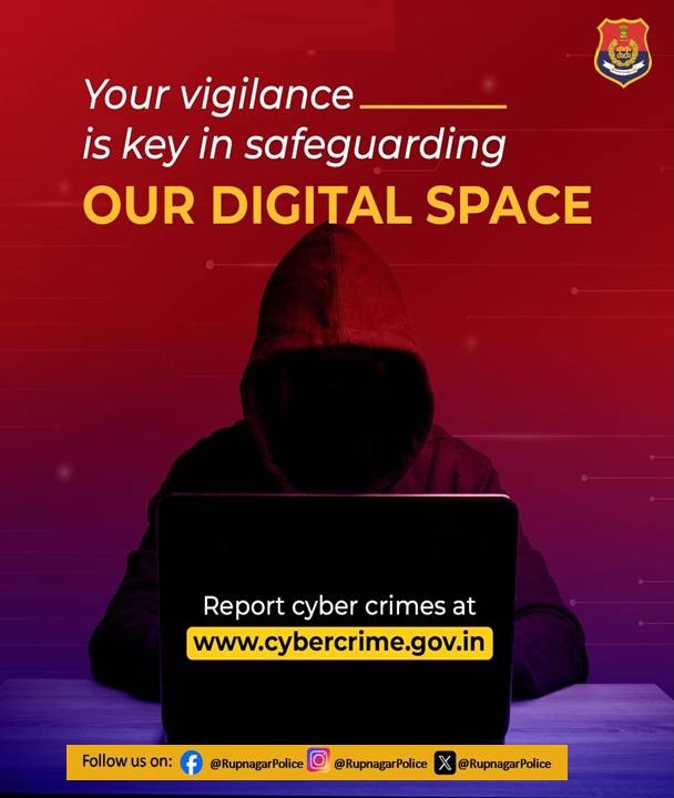 RupnagarPolice's tweet photo. Don't let cyber crimes go unnoticed!
Your vigilance is key in safeguarding our digital space.
Report cyber crimes at https://t.co/zLqrm5Nvqs
#BeCyberAlert https://t.co/V1wPZlV8Az