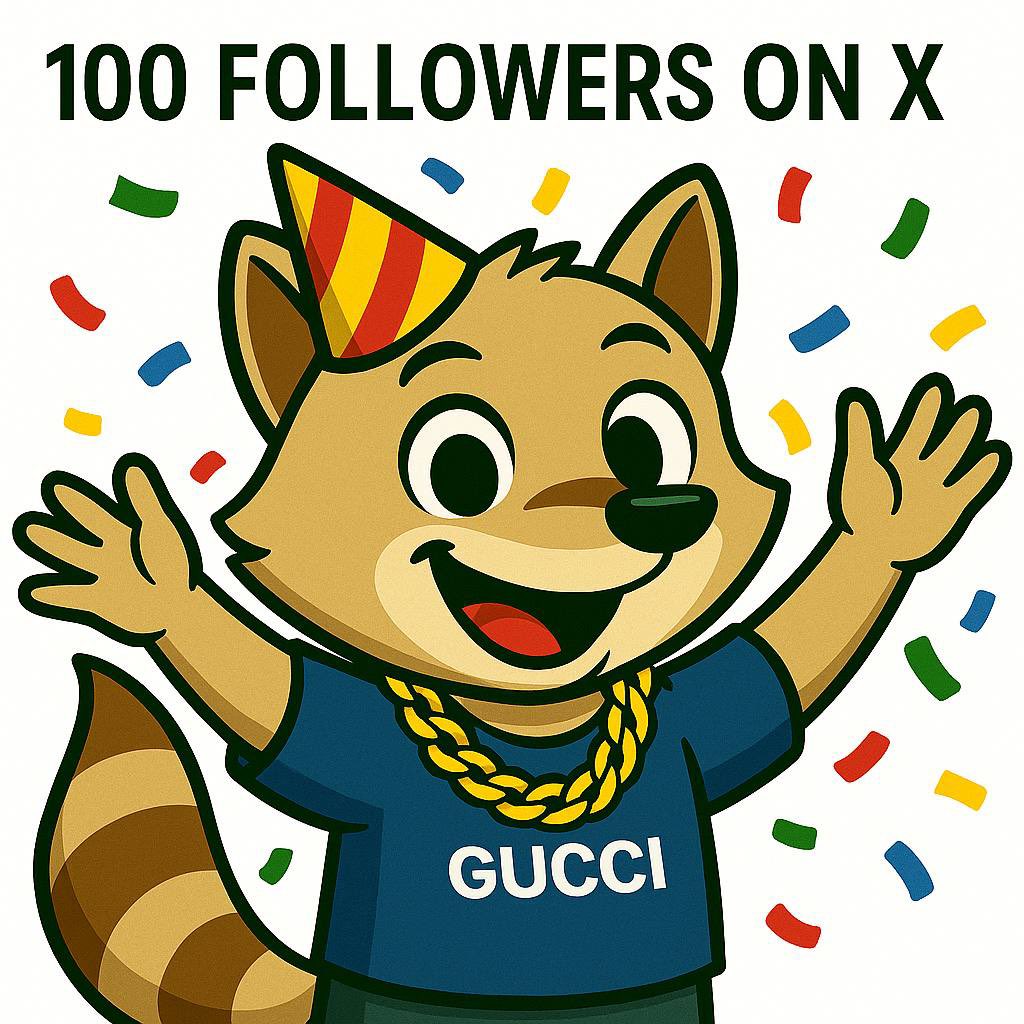 The Rowdy Raccoon team wants to thank you for 100 followers! This is the start of an incredible journey that wouldn’t be possible without the amazing community 🦝Don’t forget to tune into the spaces tomorrow for marketing updates and future plans ! Stay Rowdy lets make some