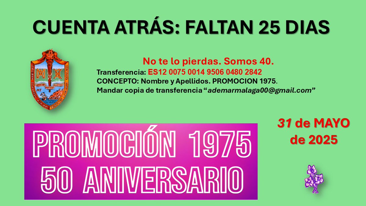 FALTAN 25 DIAS. ¿TE ANIMAS?