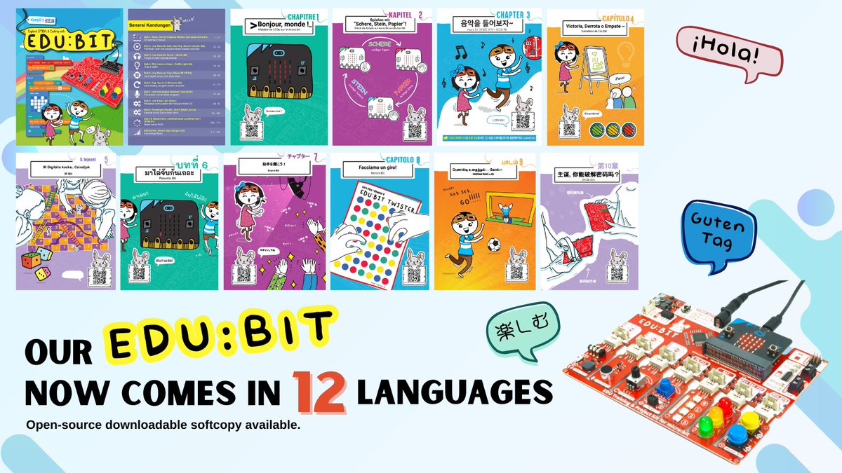 cytrontech's tweet photo. 🌍 Learn STEM in 12 languages with Edu:bit!
No translation needed.
Perfect for beginners, this all-in-one kit includes:
📘 10 guided projects
🔌 All sensors & electronics
Ideal for classrooms, workshops, or home learning. 🚀 Make coding & electronics fun for all!
#EduBit #STEMEducation #CodingForKids #ElectronicsMadeEasy #InclusiveEducation