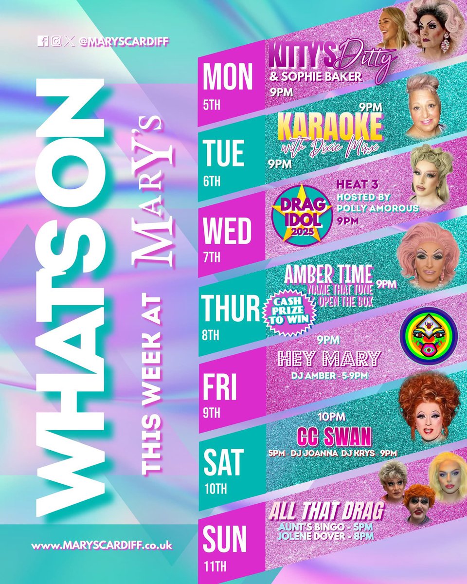 ☀️🌼 What an amazing Bank Holiday we had and it's not over quite yet. We like to keep the party going all year long so here's what we've got in store for you this week! 🌼☀️