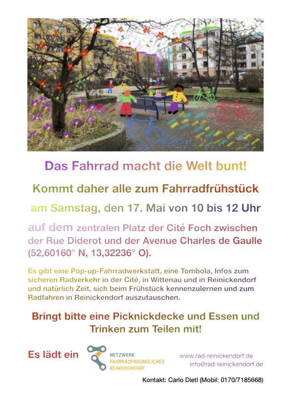 In elf Tagen ist es soweit: das erste Fahrradfrühstück in der Cité Foch!