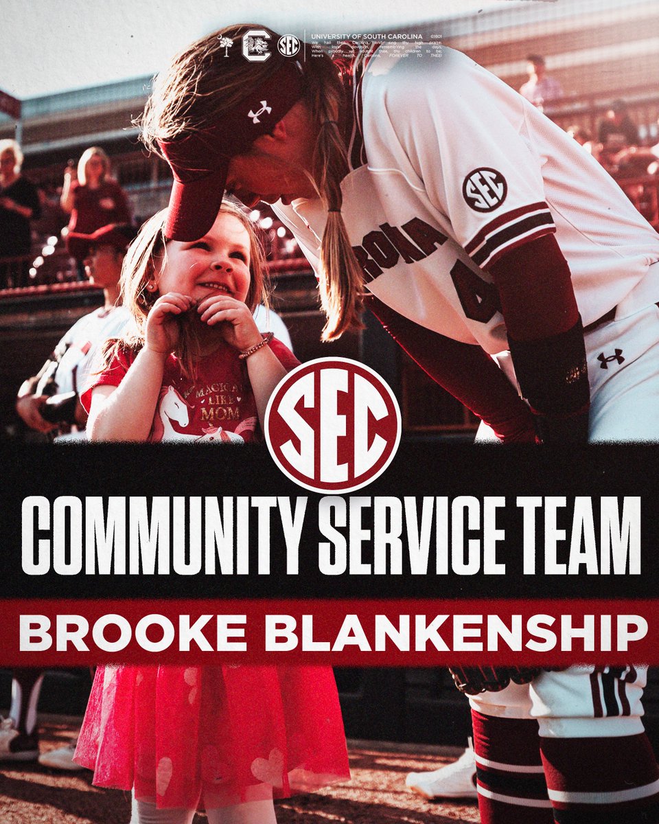 Gamecock Softball (@gamecocksoftbll) on Twitter photo 📰 <a href="/brooke_blank4/">Brooke Blankenship</a> Named to <a href="/SEC/">Southeastern Conference</a> Community Service Team
gamecocksonline.com/news/2025/05/0… 📰 <a href="/brooke_blank4/">Brooke Blankenship</a> Named to <a href="/SEC/">Southeastern Conference</a> Community Service Team
gamecocksonline.com/news/2025/05/0…