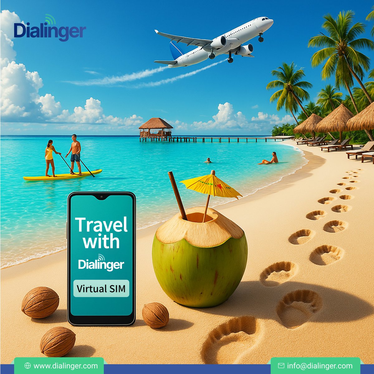 Dialinger__'s tweet image. Discover hassle-free travel with Dialinger! ✈️🌴
Our virtual SIM keeps you connected everywhere — from takeoff to beachside relaxation. Stay seamless, stay connected.
👉 Learn more: dialinger.com
📩 Contact us: info@dialinger.com
#VoIP #VirtualSIM #Travel  #DialingerSIM