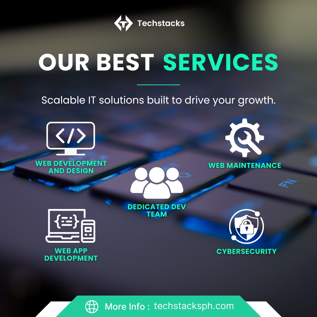 techstacksph's tweet image. 🚀 Power your business with scalable IT solutions from Techstacks!
🔹 Web Dev & Design
🔹 Web Maintenance
🔹 Dev Teams
🔹 Web Apps
🔹 Cybersecurity
Visit 👉 techstacksph.com
#TechstacksPH #WebDevelopment #Cybersecurity #DevTeam #WebApps #ITSolutions #TechSupport