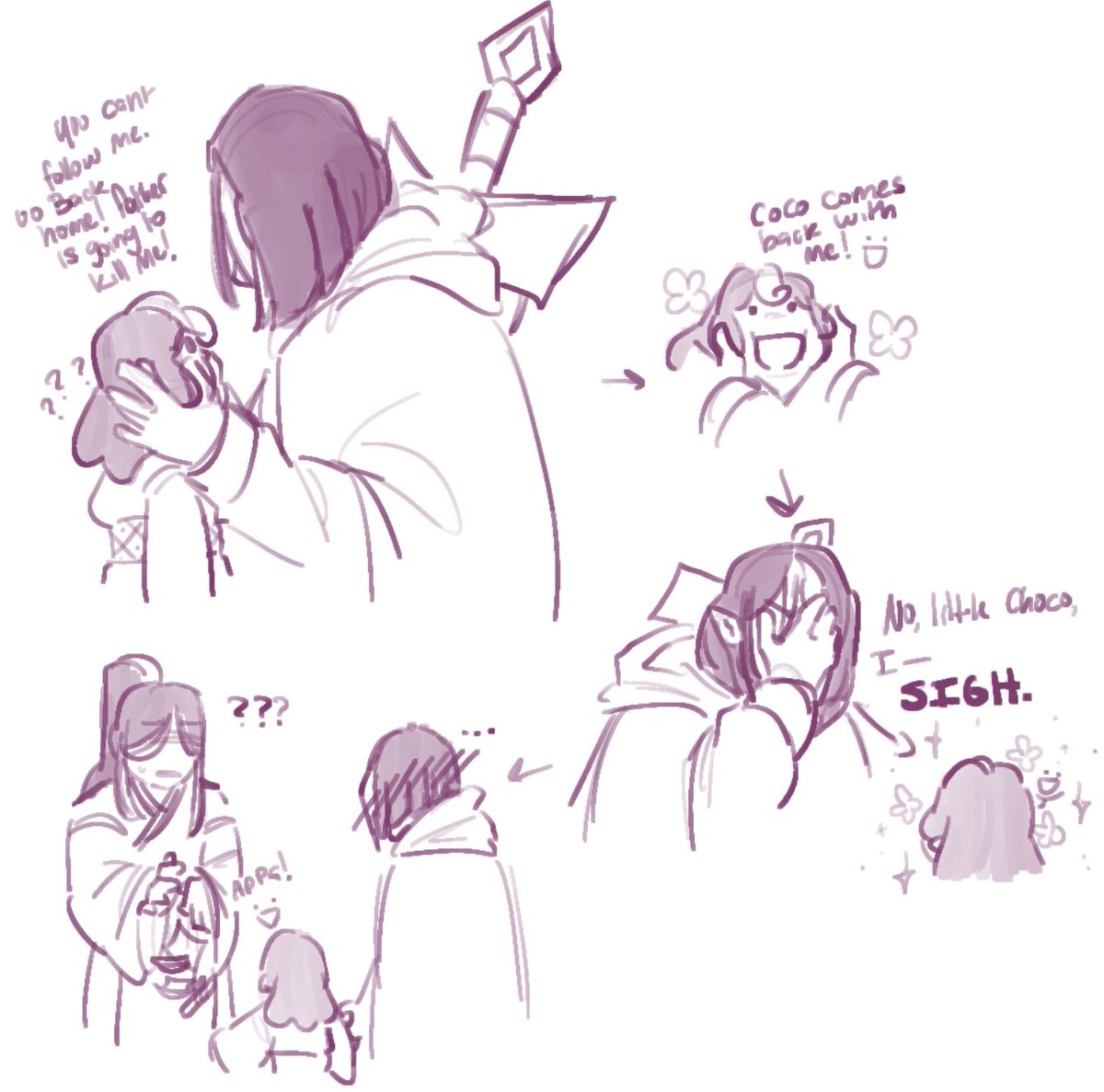 a short retelling of how dark choco was truly brought home! ^_^

(JOKE)
#CRK #crkfanart #darkcacaocookie #darkchococookie #purecacao #crkoc 
introducing little milk choco cookie (pure cacao fanchild)