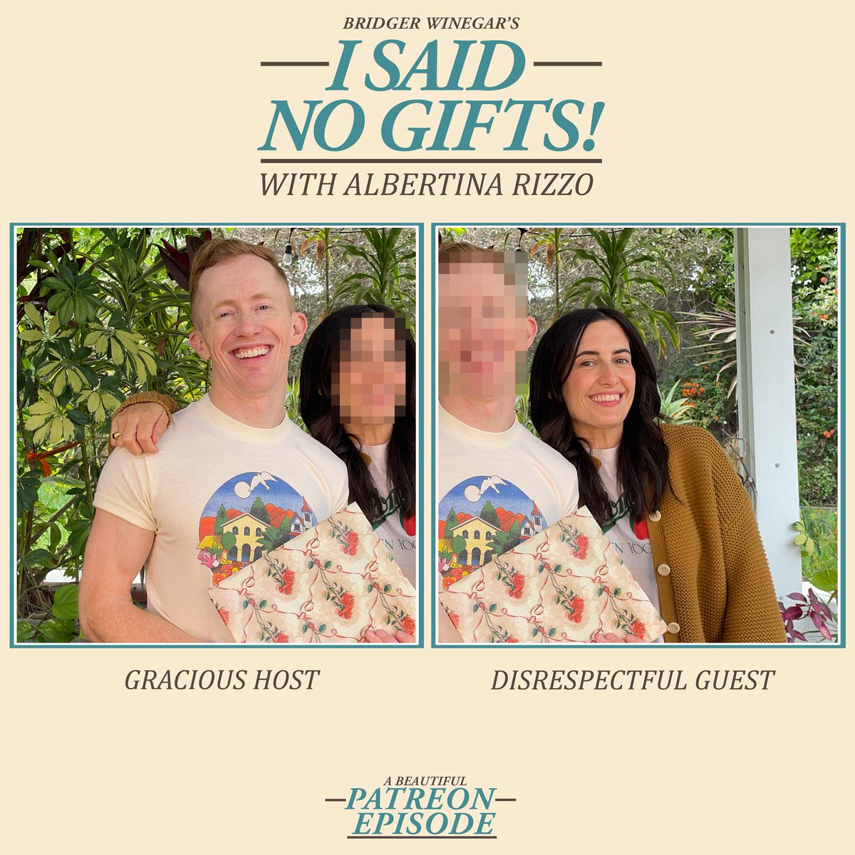 Bridger Winegar (@bridger_w) on Twitter photo Hello, a new episode of I Said No Gifts! Is now available on Patreon with the incredible <a href="/albz/">Albertina Rizzo</a>, please enjoy
patreon.com/isaidnogifts Hello, a new episode of I Said No Gifts! Is now available on Patreon with the incredible <a href="/albz/">Albertina Rizzo</a>, please enjoy
patreon.com/isaidnogifts