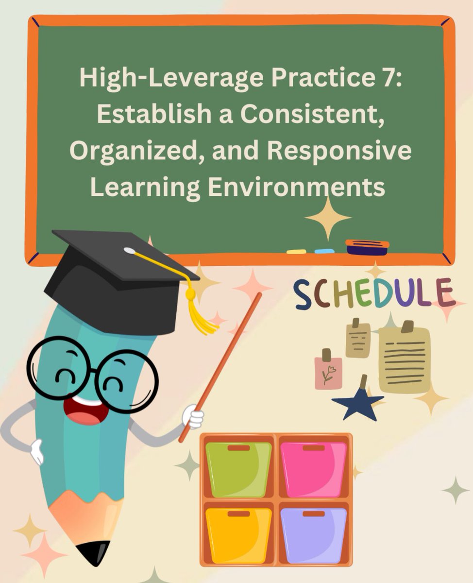 KellerKeel96346's tweet image. End the year strong with HLP 7: Consistent, organized classrooms reduce stress &amp;amp; boost focus during final projects! Review routines, organize spaces, &amp;amp; give timely feedback. #HighLeveragePractices #EdChat #ClassroomManagement