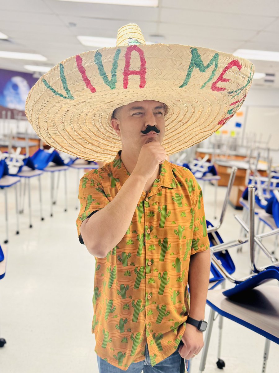 Taco 'bout chemistry—my Cinco de Mayo outfit caused a chain reaction of giggles. Turns out I’m nacho average science teacher. See what I did there? 🌮 #SEHSTheBest #ScienceWithMrA  #SEHSTeacherWeek25