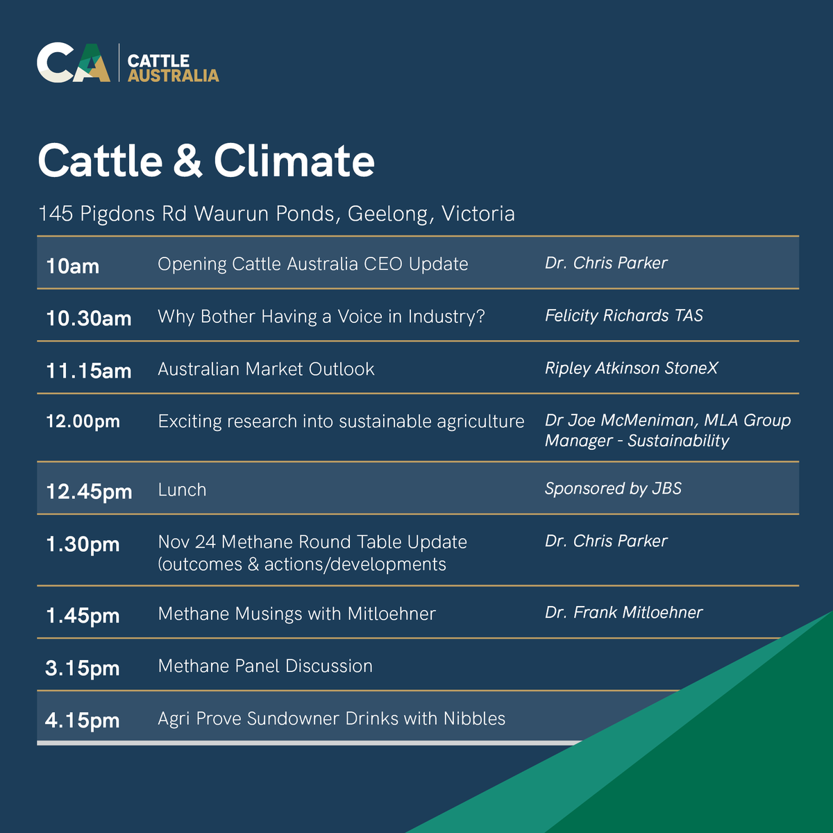 CattleAus's tweet image. 📣Don’t wait til it’s too late – register now for this Friday’s Cattle and Climate forum! Attend either in person @marcusoldham1 Geelong or online. Register at: eventbrite.com.au/e/cattle-clima…