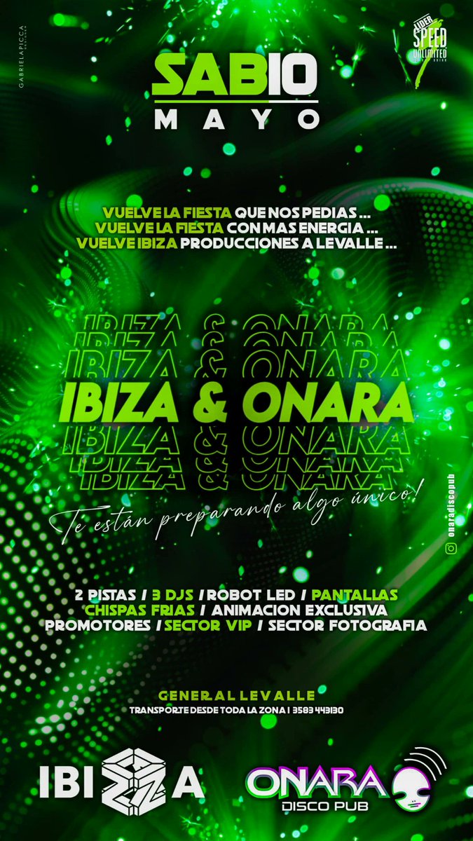 Este sabado nos volvemos a ver en Levalle!
Que placer volver a sentir la energia pura de <a href="/OnaraDisco/">Onara Disco</a> !!
Vamos a recordar viejos tiempos y Vamos a escuchar todo lo nuevo.