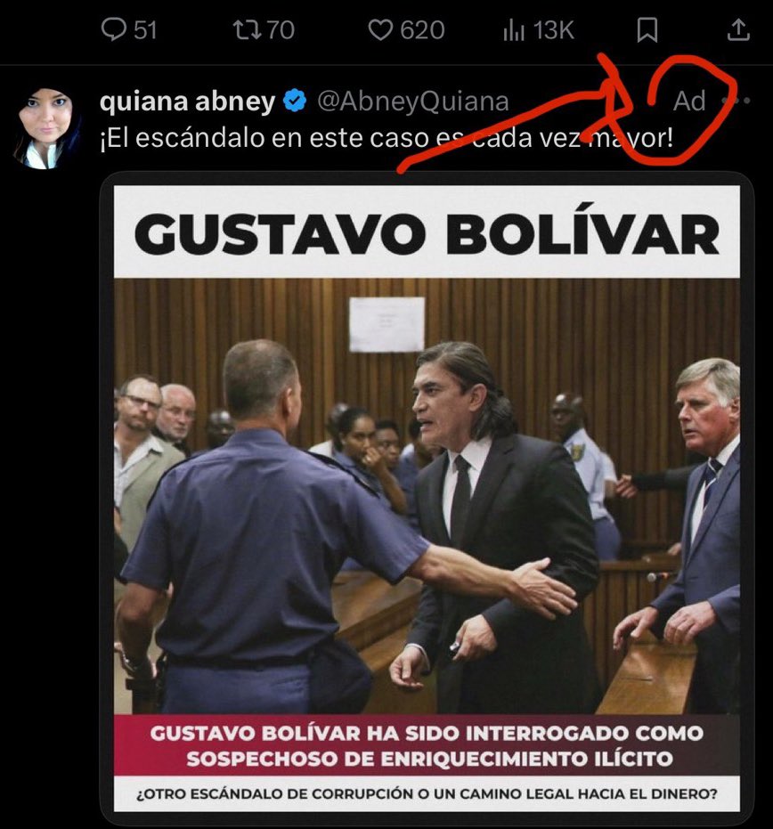 GustavoBolivar's tweet photo. Estas noticias falsas hacen mucho daño. Pagan promoción desde cuentas verificadas.
Hay gente que las cree, incluso un hermano, me llamó a preguntar si necesito un abogado. 
Les ruego difundir que es mentira. Nunca he estado en juicio ni investigado por delito alguno. 
Gracias https://t.co/X2HmVx3cnZ