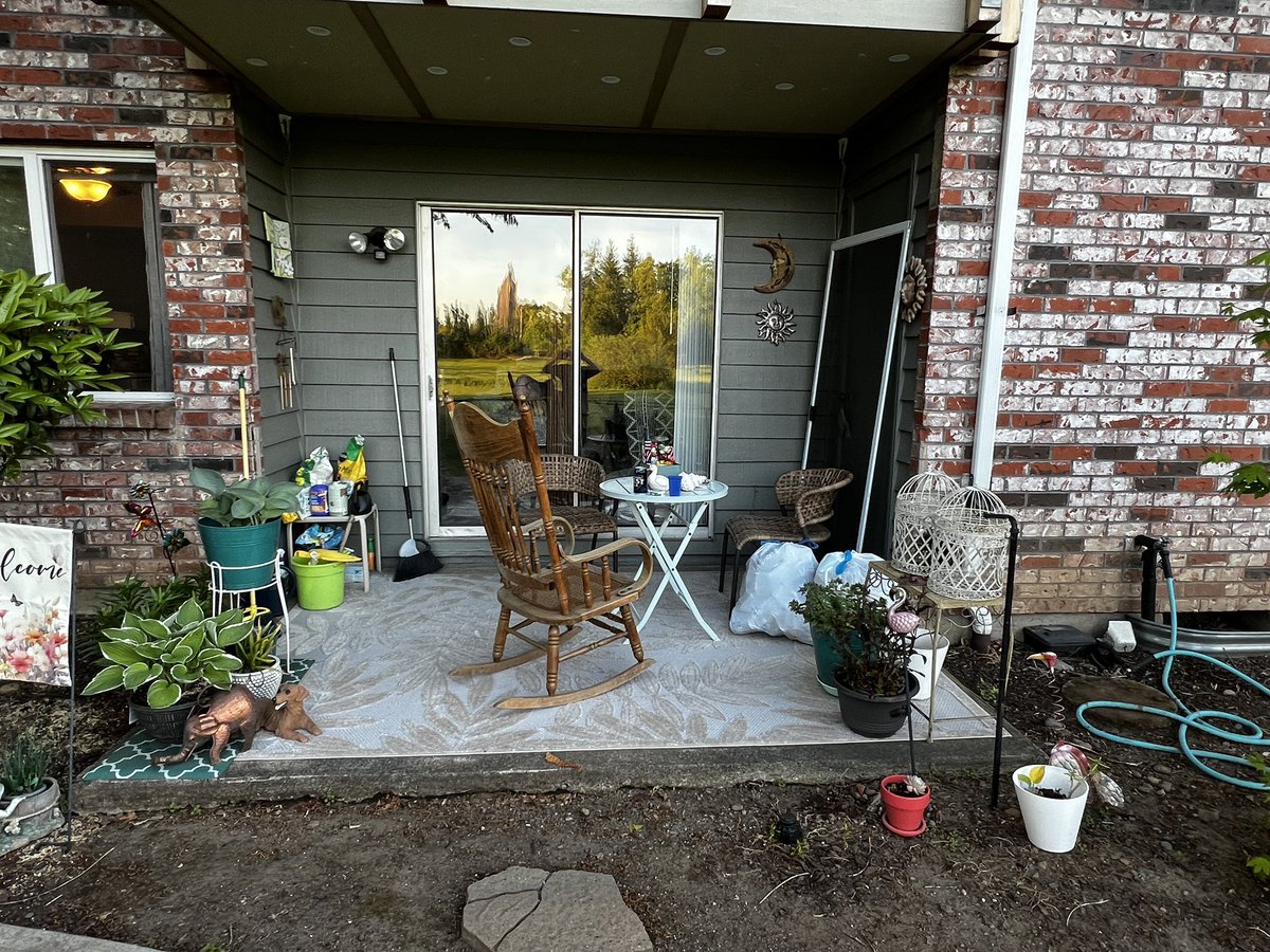 I’m enjoying my new backyard stuff. I’m so happy for beautiful weather.