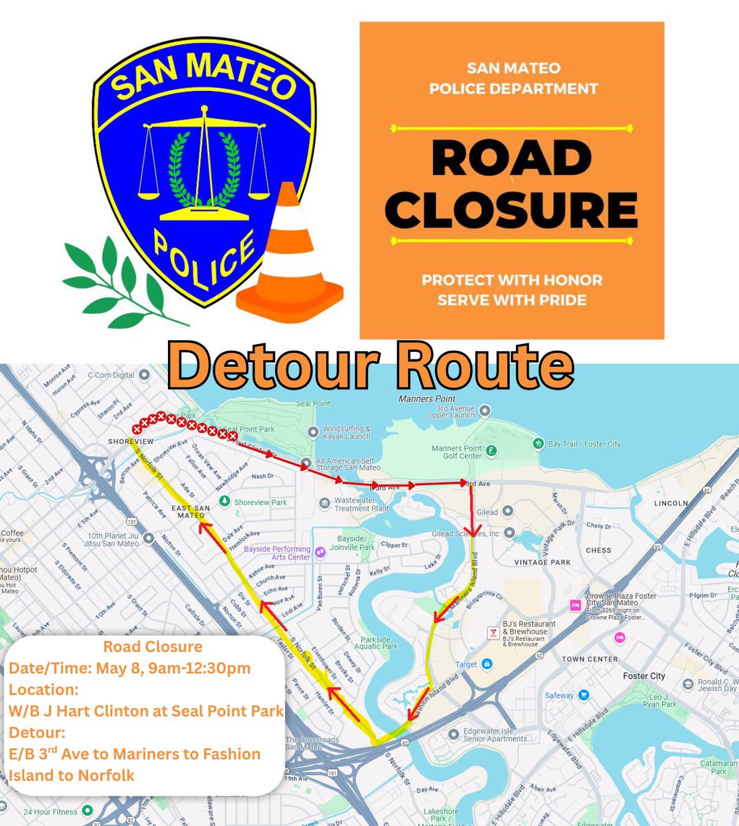 Traffic Advisory – Temporary Road Closure. More info at: local.nixle.com/alert/11570807/