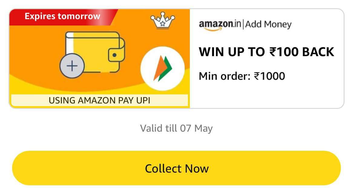 SuperDealx's tweet photo. Amazon Add Money Offer Rs.1000 &amp; WIN UP TO ₹100 Cashback 

Collect : https://t.co/tpuNVOrHJE
Pay Using Amazon Pay UPI
📌 User specific https://t.co/HSqqTwme9v