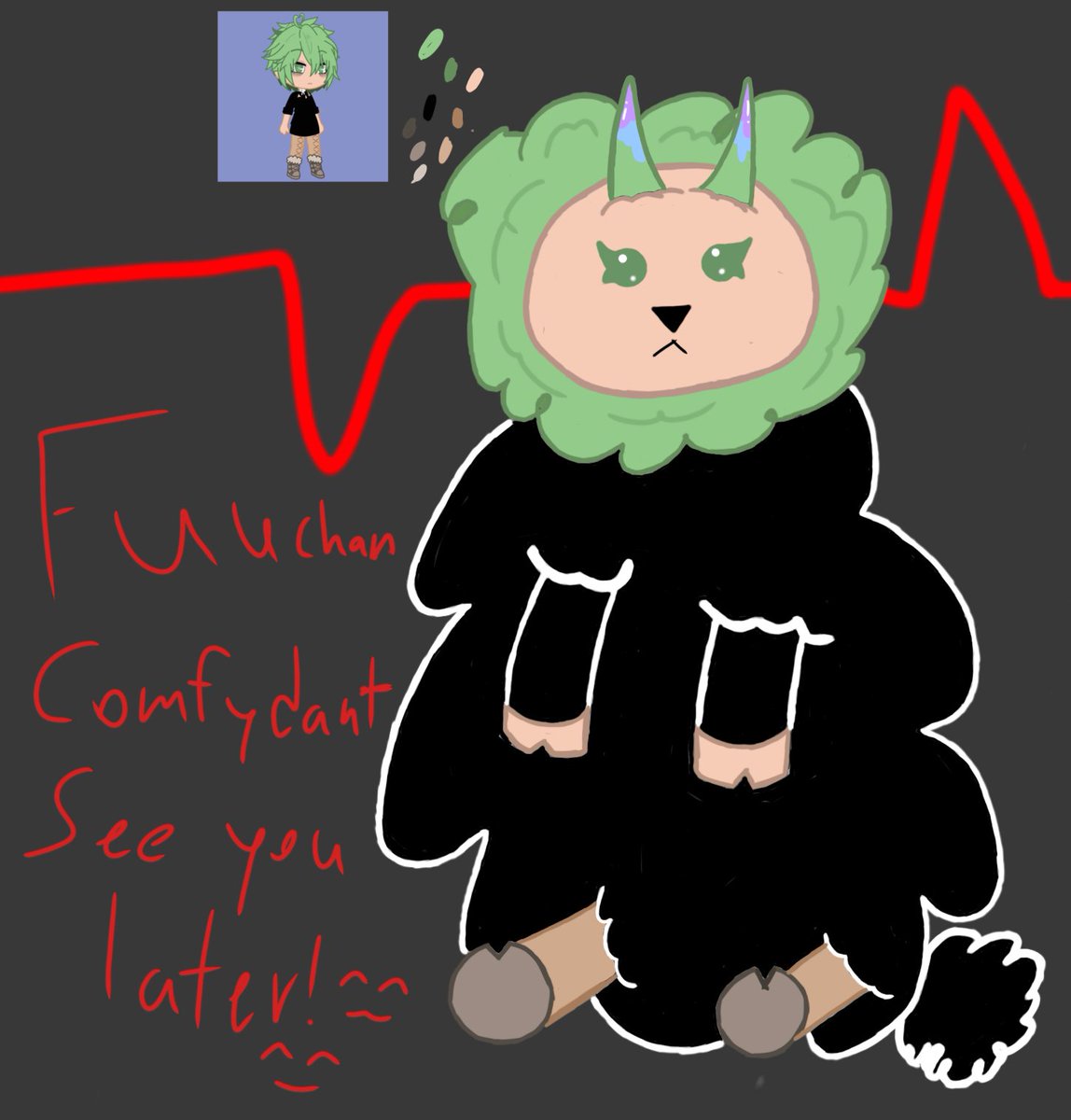 I know that this is probably a bit late, but I had to speedrun draw this in a short amount of time, so this is my Comfydant oc, I tried my best on it, so yeah, it's not great but it's not bad either (at least to me)😅🐑❤️ #FulgurCakedUp