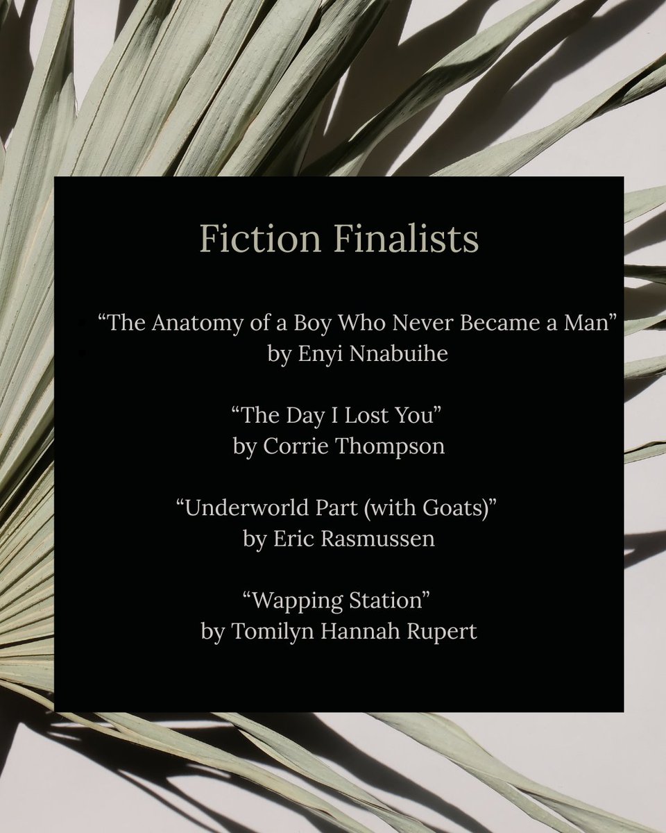 We're so excited to announce the results of our 2025-2026 Editor's Prize Fiction Winner: "Wings" by Peter Schlachte! Congratulations to our finalists and thank you to our judge, Rebecca Makkai!  

Stay tuned for our nonfiction and poetry winners coming soon!
