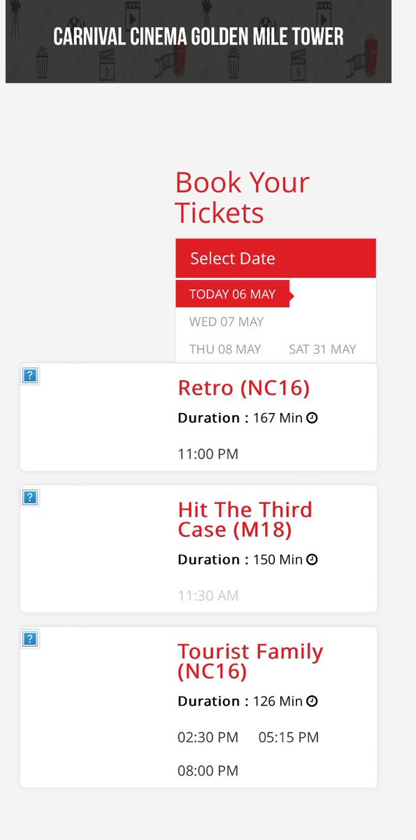 #TouristFamily - 3 Shows 
(Including prime show) 
#Retro - 1 Show 
#Hit3 - 1 Show

In Singapore 🇸🇬 only single-screen Carnival Cinema Golden Mile Tower, #TouristFamily LEADS over all other films 

POWER OF GOOD CONTENT
Spreading love ♥️ across