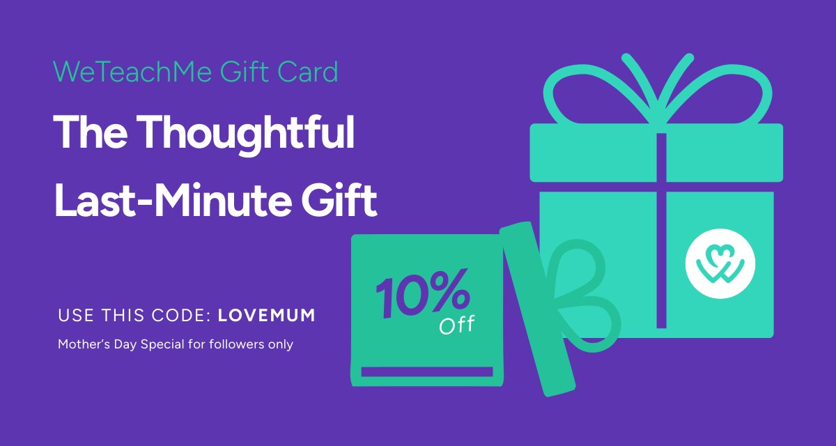 WeTeachMe's tweet photo. Last-Minute? No Problem. Our Gift Card Saves the Day

Forgot the date? Don’t worry—our WeTeachMe Gift Card delivers instantly and lets Mum choose from hundreds of classes and experiences. It’s the kind of last-minute gift that still feels personal and full of heart. https://t.co/Ji1DzO8mkv