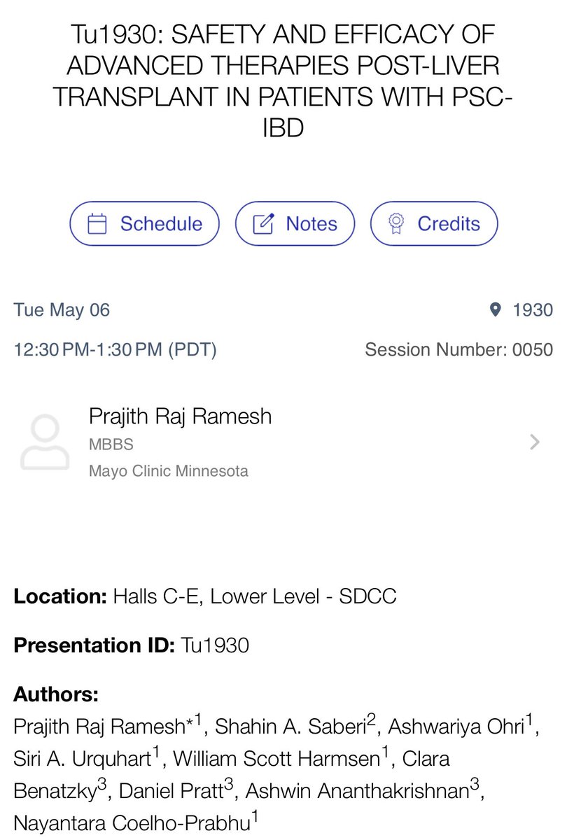 Siri Urquhart, M.D. (@siriurquhartmd) on Twitter photo Come visit <a href="/prajith_raj08/">Prajith Raj Ramesh</a>’s 🪧 tomorrow <a href="/DDWMeeting/">Digestive Disease Week</a> #DDW2025 on use of advanced therapies💉💊post-LTXP in PSC-#IBD
#ShahinSaberi <a href="/AshwariyaOhri/">Ashwariya Ohri</a> #WilliamSHarmsen #ClaraBenatzky <a href="/DanielPratt20/">Daniel Pratt, MD</a> <a href="/AshwinMDIBD/">Ashwin,M.D</a> <a href="/NayantaraCoelho/">Nayantara Coelho</a>
<a href="/MayoClinicGIHep/">Mayo Clinic Gastroenterology & Hepatology</a> Come visit <a href="/prajith_raj08/">Prajith Raj Ramesh</a>’s 🪧 tomorrow <a href="/DDWMeeting/">Digestive Disease Week</a> #DDW2025 on use of advanced therapies💉💊post-LTXP in PSC-#IBD
#ShahinSaberi <a href="/AshwariyaOhri/">Ashwariya Ohri</a> #WilliamSHarmsen #ClaraBenatzky <a href="/DanielPratt20/">Daniel Pratt, MD</a> <a href="/AshwinMDIBD/">Ashwin,M.D</a> <a href="/NayantaraCoelho/">Nayantara Coelho</a>
<a href="/MayoClinicGIHep/">Mayo Clinic Gastroenterology & Hepatology</a>