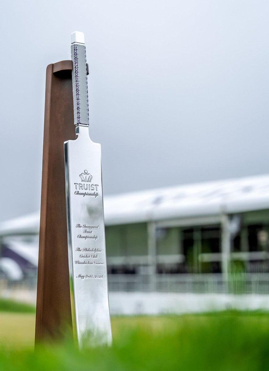 Cricket and golf are colliding this week!!

The inaugural $20 million Truist Championship, a signature event on the PGA Tour, is being played this week.

The champion will take home this unique trophy - in the shape of a cricket bat - made in honour of Philadelphia Cricket Club,