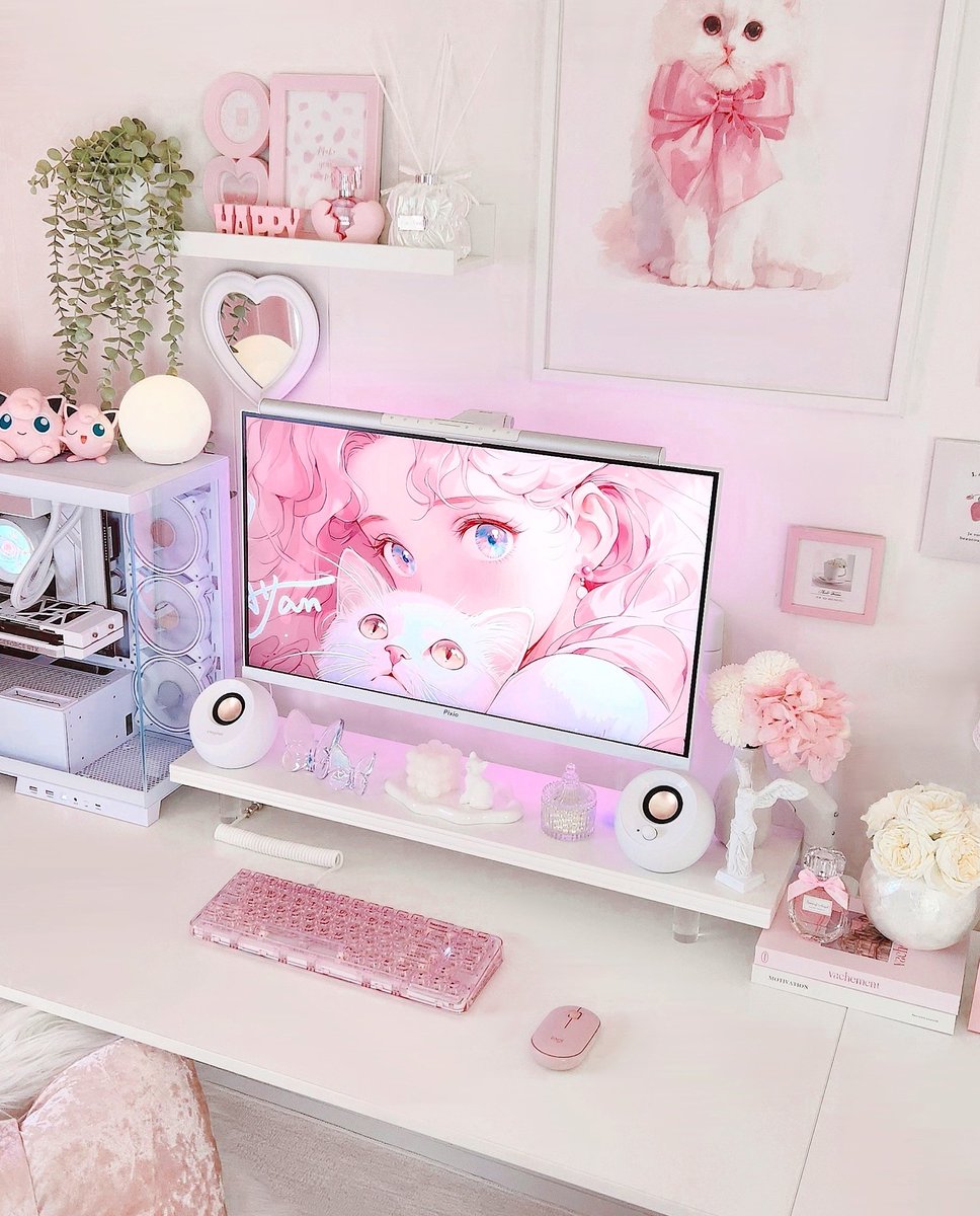 moon___noa's tweet image. 🎀🤍🩰🫧𓂃 ˖ ₊⊹
#desksetup