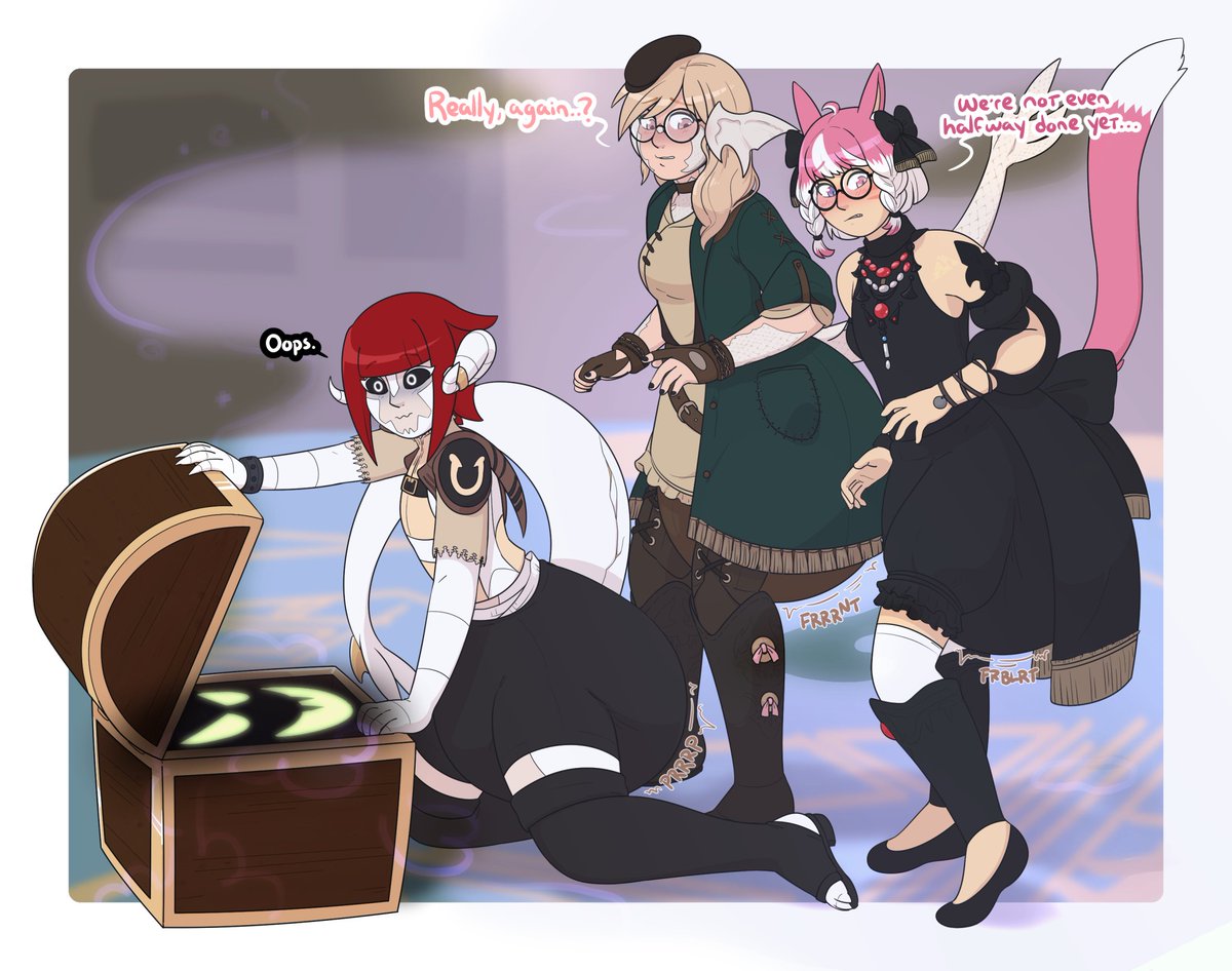 cutiebabybunny_'s tweet image. this sorta thing is always happening in dungeons... comm feat.
@MessyMorganite + @paddedbrookiii