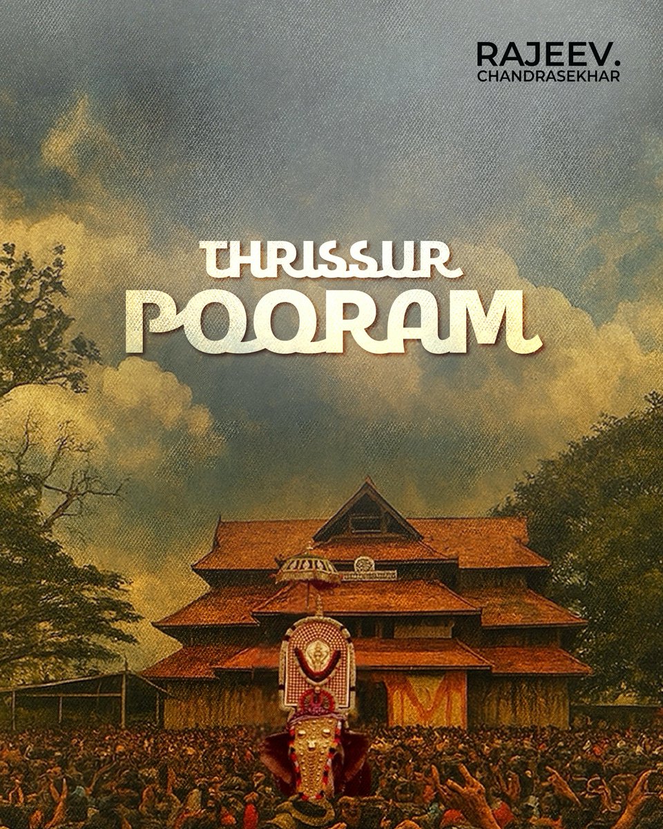 Wishing everyone a happy and joyous Thrissur Pooram.
A timeless celebration of culture and devotion - may the festive spirit of Pooram fill everyone's heart with joy.

May the blessings of Lord Vadakunnathan bring peace, prosperity and happiness to all.🙏

ഏവ‍ർക്കും ഹൃദയം നിറഞ്ഞ
