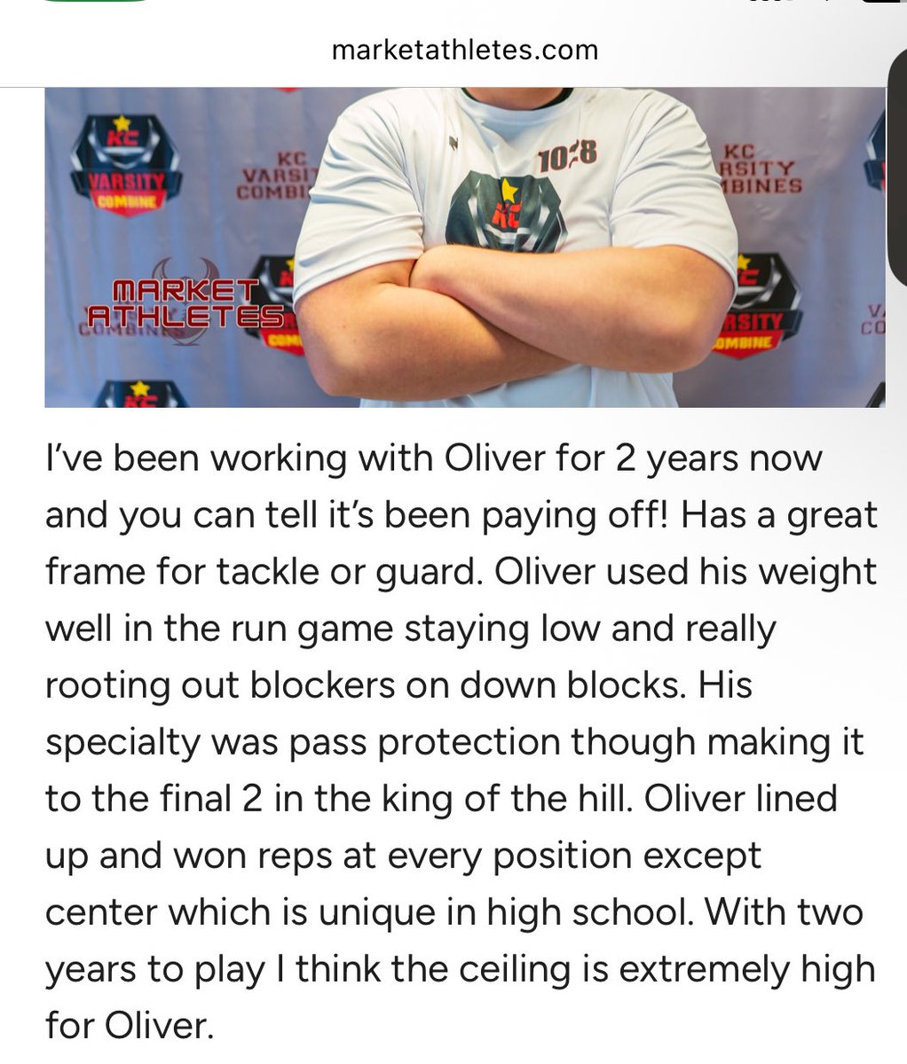 Oliver Rusher 2027 OL (@ojrusher) on Twitter photo Thanks <a href="/MarketAthletes/">Market Athletes</a> <a href="/JPugsOLA/">Jarrod Pughsley</a> for the love! Been training hard to be able to play all 5 positions on the oline and glad I got to showcase my versatility! Thanks <a href="/MarketAthletes/">Market Athletes</a> <a href="/JPugsOLA/">Jarrod Pughsley</a> for the love! Been training hard to be able to play all 5 positions on the oline and glad I got to showcase my versatility!