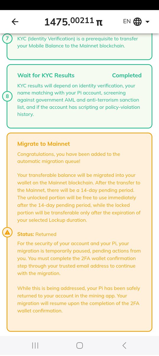 9730f453642b427's tweet photo. @PiNetwork @nkokkalis @Chengdiao @PiCoreTeam
Dear Nicolas,
My Pi coins were supposed to unlock on 11th March but got returned. After your 2FA update, I completed it—but still no migration. Status shows "Returned." When will they migrate ?
It's already 2 months🤔
#PiCoin #piscam https://t.co/B9lvdh862s