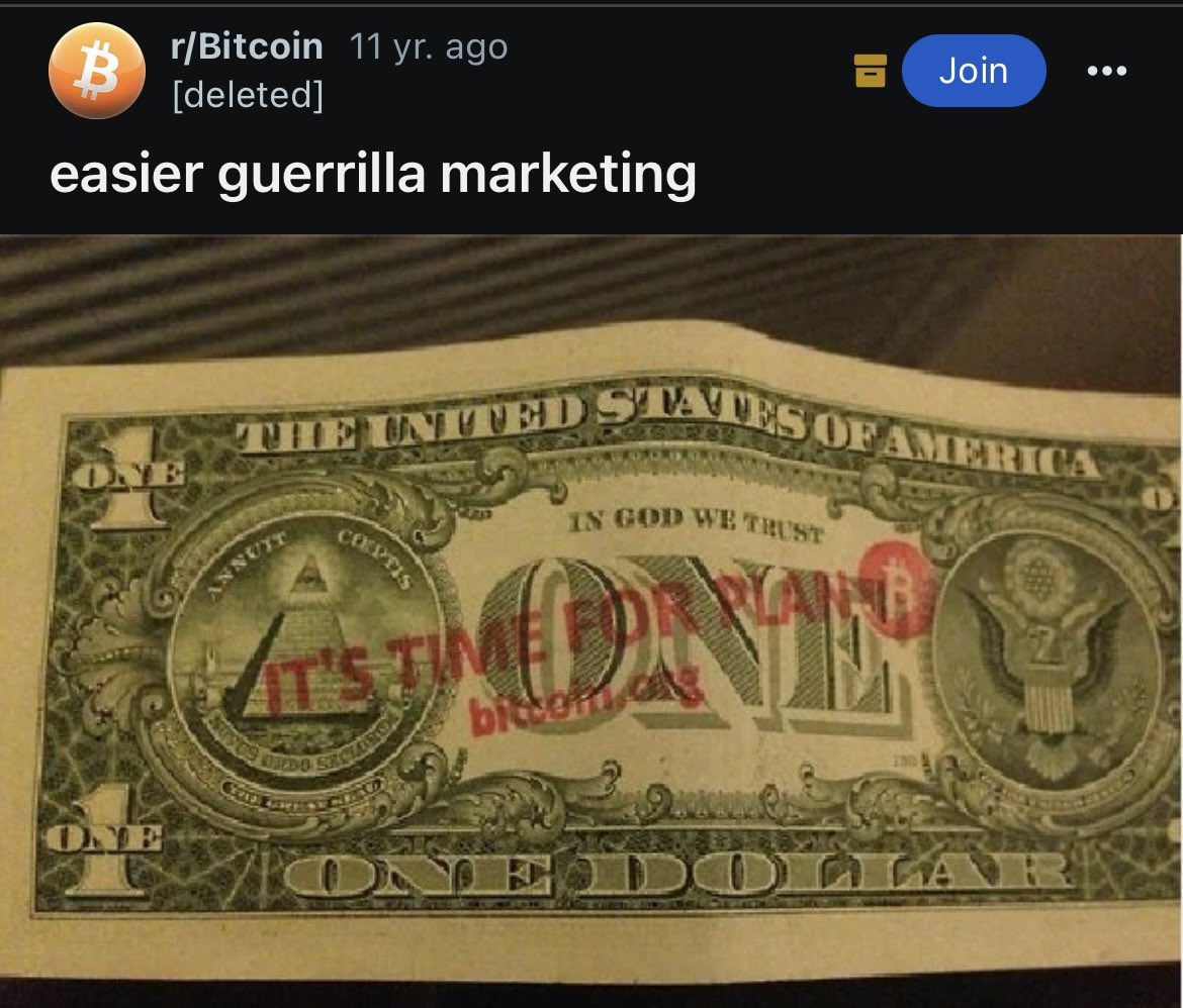 Fascinating to look back on the OG Bitcoin bagworkers. People forget it was once a memecoin too.