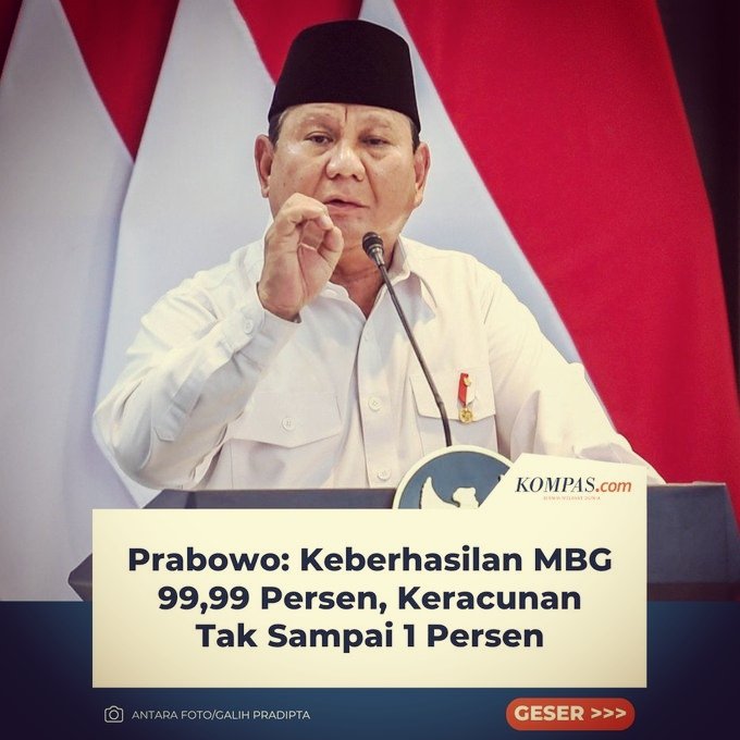 Rincian Jumlah Siswa Semester Ganjil TA 2024/2025 :
- SD   : 23,93 jt siswa
- SMP: 10,07 jt siswa
- SMA: 5,37 jt siswa
- SMK: 5,05 jt siswa
Total : 44,42 jt siswa

Jika dimaklumi 1% (44,42ribu) tiap harinya siswa keracunan
Ini program Makanan Bergizi atau Percobaan Genosida?..