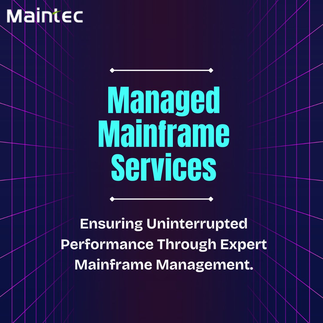 Maintec_Tech's tweet image. From 24/7 monitoring to proactive issue resolution, managed mainframe services ensure your mission-critical systems run at peak efficiency, always. Find out more lnkd.in/gfh92X3Y
#IBMmainframe #mainframe #mainframeservices #managedserviceprovider #managedmainframeservices