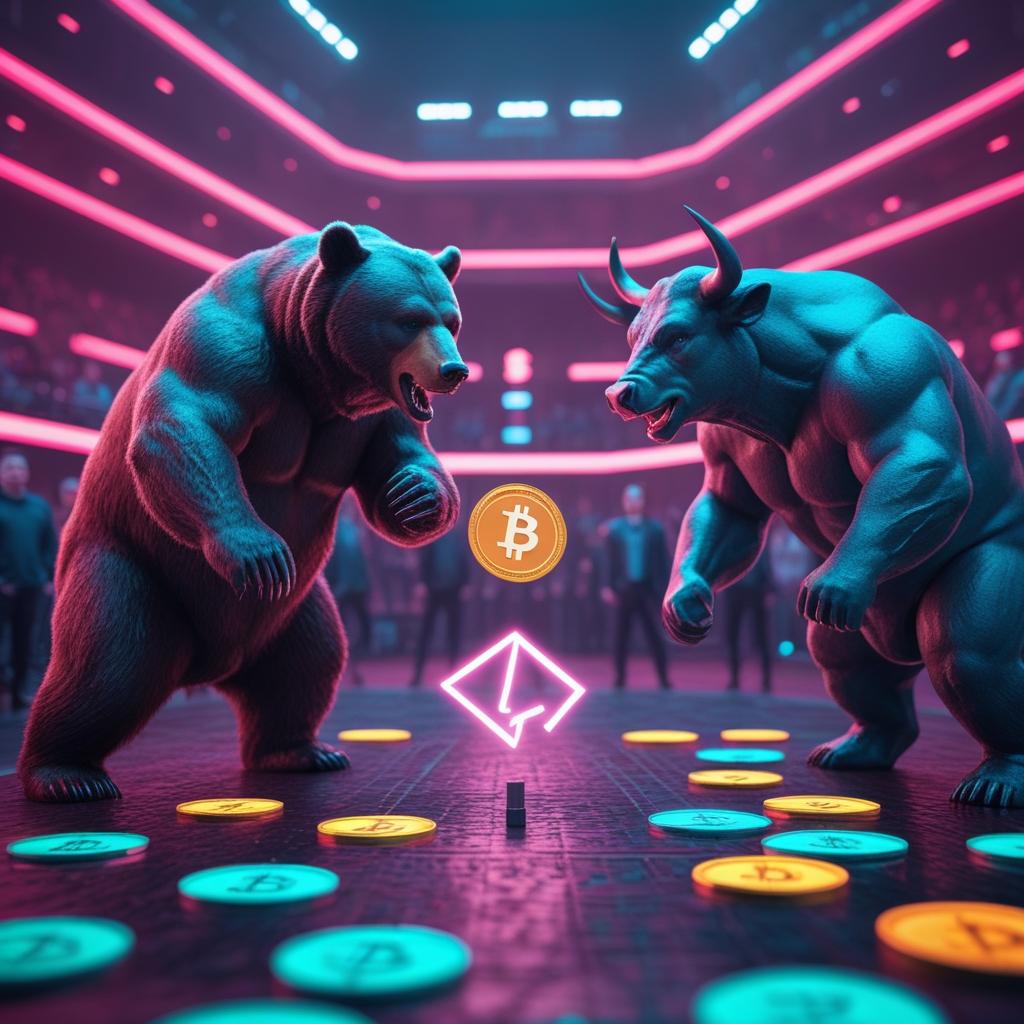 DjibrilAlias127's tweet image. Bear Market vs Bull Run in Tech-Utopia’s ring! 🐻🐂 Neon claws clash, but who’ll HODL the crown? Bet on chaos—#Crypto style! #TechUtopia #MarketMadness #RunChaos
