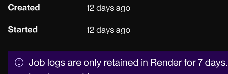my job's been running so long even Render has given up watching it
