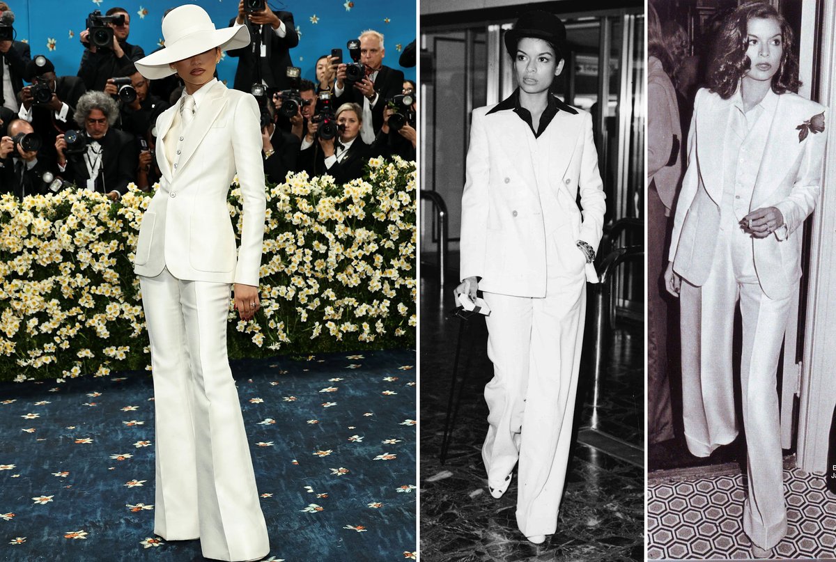 Some of my favorite looks from the Met Gala:

— Colman Domingo in Valentino. The outfit appears to be a tribute to the late, great André Leon Talley. Hard to see here, but he's also wearing a really interesting jewelry piece around his ear. 

— Janelle Monae in Thom Browne. Just