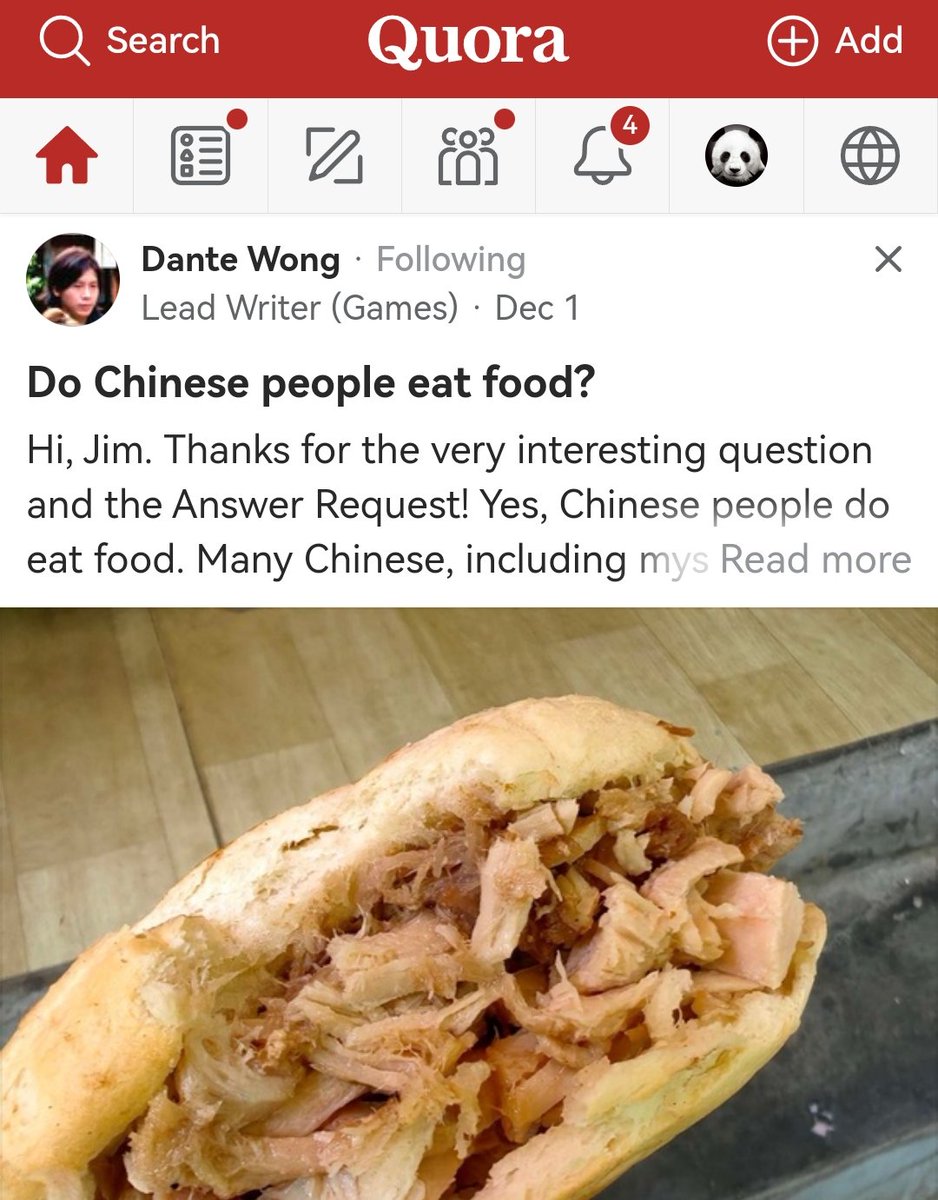 Do Chinese people eat food?